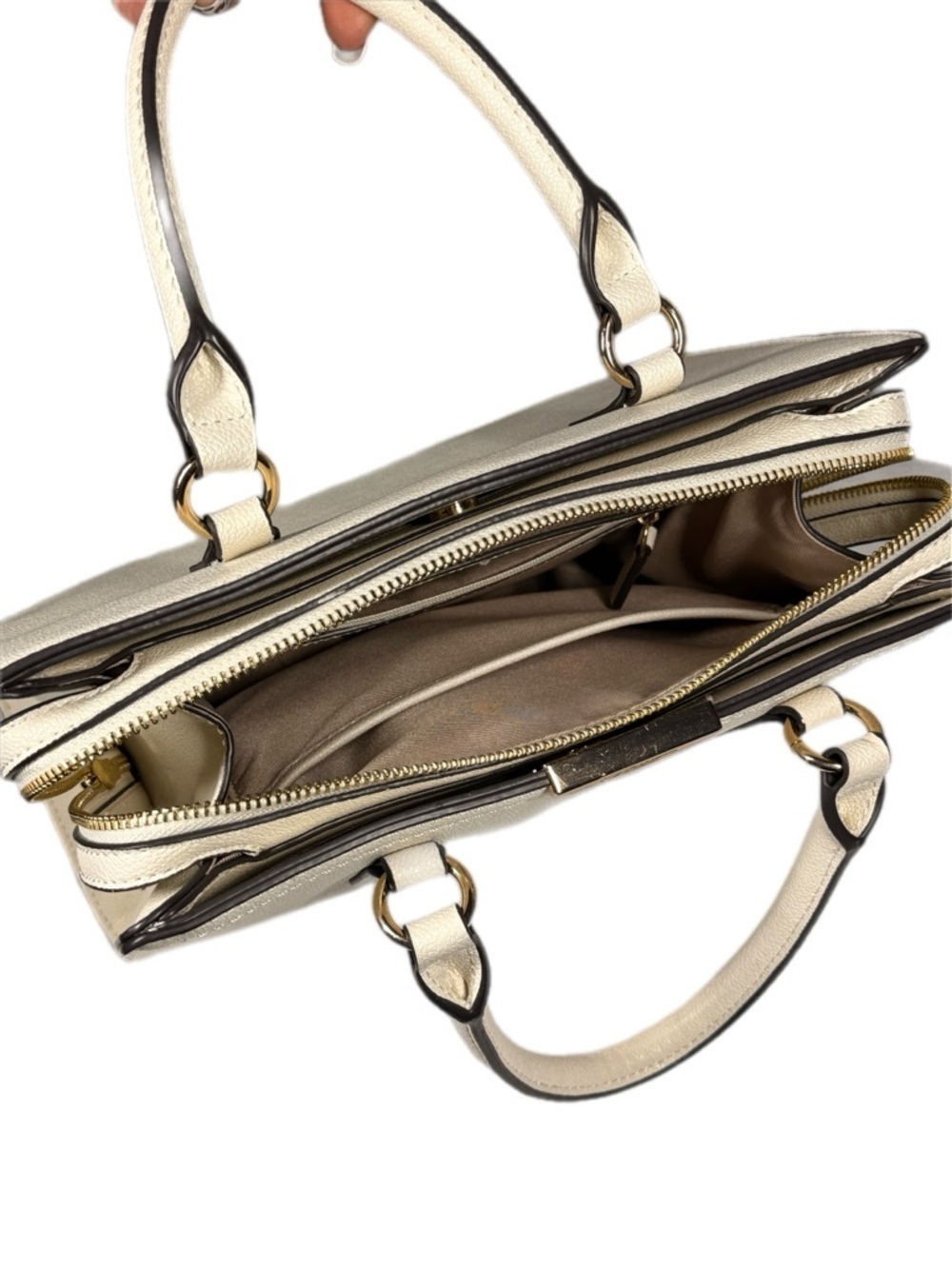 Nine West | Philippa Mini Satchel Handbag Ivory & Gold crossbody bag - Picture 8 of 15